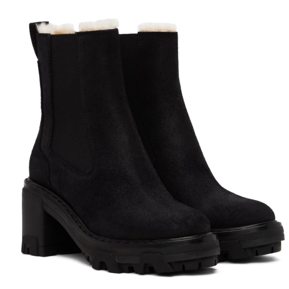 RAG & BONE Black Shiloh Shearling Boots brand new